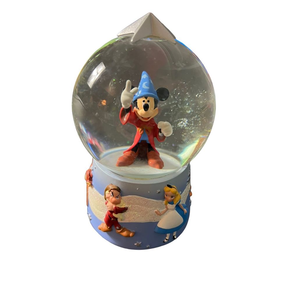 Disney Store Mickey Mouse Sorcerer Wizard Fantasia Alice Donald Bambi Snow Globe